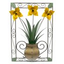 Ver imagem 1 de Quadro Artesanal com Flores para Quarto Confeccionado em Ferro Artesanato - Amarelo