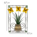 Ver imagem 2 de Quadro Artesanal com Flores para Quarto Confeccionado em Ferro Artesanato - Amarelo