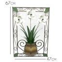 Ver imagem 2 de Quadro Artesanal de Ferro Rústico Decorativo com Flores Colonial - Branco
