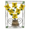 Quadro Decorativo de Ferro Rustico com Flores para Sala de Jantar - Amarelo - 1