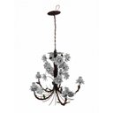 Ver imagem 3 de Lustre de Teto Simples Decorativo com Flores em Metal para Sala - Branco