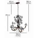 Ver imagem 2 de Lustre de Teto Simples Decorativo com Flores em Metal para Sala - Branco