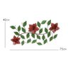 Arranjo de Parede Rústico Decorativo de Ferro e Lata Artesanal de Flor - Vermelho Escuro - 2
