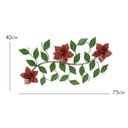 Ver imagem 2 de Arranjo de Parede Rústico Decorativo de Ferro e Lata Artesanal de Flor - Vermelho Escuro