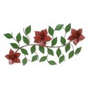 Ver imagem 1 de Arranjo de Parede Rústico Decorativo de Ferro e Lata Artesanal de Flor - Vermelho Escuro