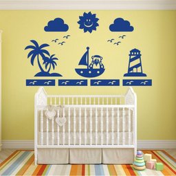 Painel de Parede para Decoração Quarto de Bebê modelo Urso Marinheiro - 1