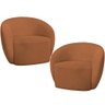 Kit 02 Poltronas Decorativas para Sala de Estar Living Gliese K01 Bouclê Terracota - Lyam Decor - 1