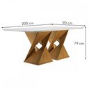 Ver imagem 3 de Mesa de Jantar 8 Lugares Genova com Vidro Cinamomo/Off White/Cinza - Cel Móveis