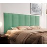 Cabeceira Estofada para Cama de Casal King 001 Dobrável Feita em MDF/MDP - D&V Tapeçaria: Verde Ment - 1