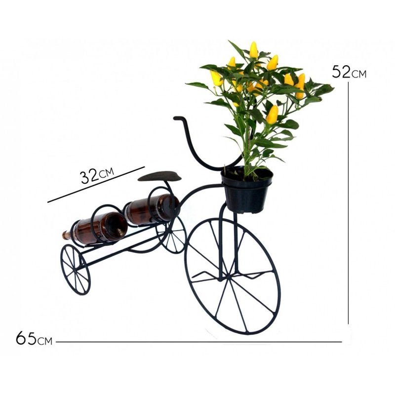 Bicicleta Porta Vasos Duplo para Vasos de Flor Decoração de Jardim - 3