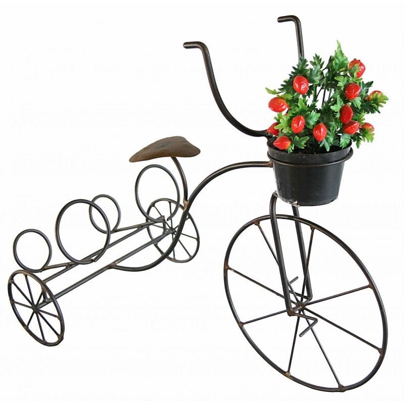 Bicicleta Porta Vasos Duplo para Vasos de Flor Decoração de Jardim - 1