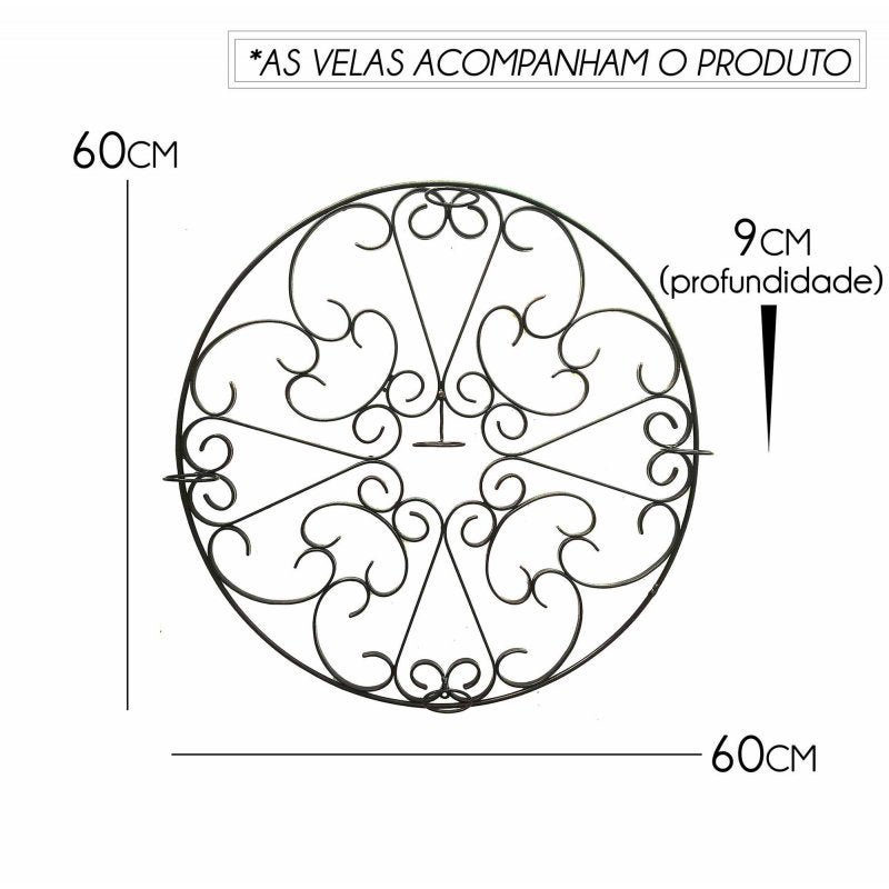 Mandala Artesanal em Ferro Luminária Castiçal para Velas Decorativo - 2