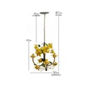 Ver imagem 2 de Lustre para Quarto Infantil Menina Artesanal com 03 Lâmpadas de Rosas - Amarelo