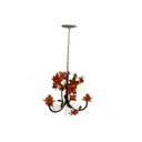 Ver imagem 1 de Lustre para Quarto Infantil Menina Artesanal com 03 Lâmpadas de Rosas - Laranja