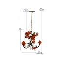 Ver imagem 2 de Lustre para Quarto Infantil Menina Artesanal com 03 Lâmpadas de Rosas - Laranja
