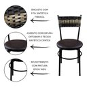 Ver imagem 2 de 2 Cadeiras Pretas para Cozinha Viena Cappuccino Premium Assento Marrom