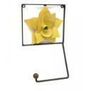 Ver imagem 1 de Porta Papel Higienico Artesanal de Ferro Rústico Banheiro com Rosa - Amarelo