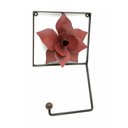 Ver imagem 1 de Porta Papel Higienico Artesanal de Ferro Rústico Banheiro com Rosa - Vermelho Escuro