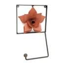 Ver imagem 1 de Porta Papel Higienico Artesanal de Ferro Rústico Banheiro com Rosa - Laranja