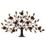 Árvore de Parede Ferro e Lata Artesanal Rústico com Flores - Verniz - 1