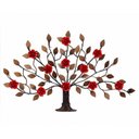 Ver imagem 1 de Árvore de Parede Ferro e Lata Artesanal Rústico com Flores - Vermelho Escuro