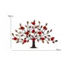 Árvore de Parede Ferro e Lata Artesanal Rústico com Flores - Vermelho Escuro - 2