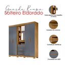 Ver imagem 4 de Guarda Roupa Solteiro Ambiente Eldorado 5 Portas Freijó Cinza com Espelho - Moval