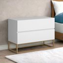 Ver imagem 1 de Mesa de Cabeceira Eros 60cm de Comprimento Mdf/mdp Base Dourado:branco