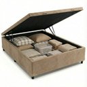 Ver imagem 1 de Base Box com Baú Casal 138x188x41cm Suede Padrão Classic Bege