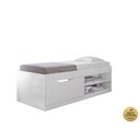 Ver imagem 3 de Cama Solteiro com Sapateira e Nicho para Organização e Armazenamento Prática Vanessa Framar Branca