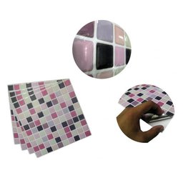 Papel De Parede 4 Und pastilha Auto Adesivo 3d colorido - 4