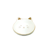 Prato Gato Ceramica Branco Com Dourado Porta Joias 10x10cm - 2