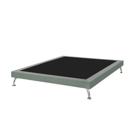 Base Cama Box Queen Casal Japonesa 160cm em Veludo Cinza - Luxo Estofados - 2 Base Cama Box Queen Casal Japonesa 160cm em Veludo Cinza - Luxo Estofados - 2