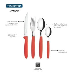 Faqueiro 24 peças Tramontina Ipanema Vermelho 23399-791 - 3
