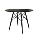 Ver imagem 2 de Mesa de Jantar Eames Eiffel Preta 90cm Base Madeira Maciça Preta