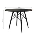 Ver imagem 3 de Mesa de Jantar Eames Eiffel Preta 90cm Base Madeira Maciça Preta