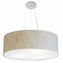 Ver imagem 1 de Lustre Pendente Cilíndrico Vivare Md-4070 Cúpula em Tecido 80x30cm - Bivolt - Rustico Bege - Bivolt