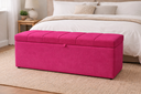 Ver imagem 1 de Recamier Calçadeira Baú Carla para Quarto Cama Casal 140 Cm Suede Rosa Pink do Lar Móveis e Decoraçã