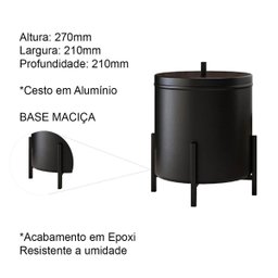Kit Acessórios para Bannheiro Lixeira Suporte Papel Higiênico e Porta Toalha Duplo - ÉdeCasaMóveis                                              - 4