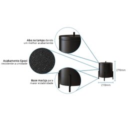 Kit Acessórios para Bannheiro Lixeira Suporte Papel Higiênico e Porta Toalha Duplo - ÉdeCasaMóveis                                              - 3