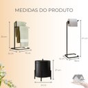Ver imagem 3 de Kit Acessórios para Bannheiro Lixeira Suporte Papel Higiênico e Porta Toalha Duplo - Édecasamóveis