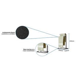 Kit Acessórios para Bannheiro Lixeira Suporte Papel Higiênico e Porta Toalha Duplo - ÉdeCasaMóveis                                              - 10