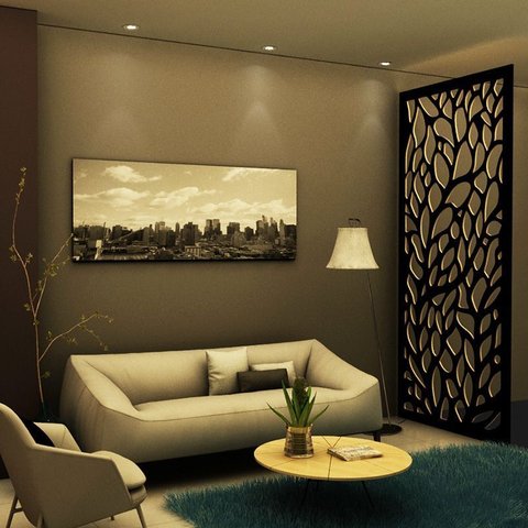 Painel Vazado Divisória Mdf Amazônia Preto - 1,80x2,70m