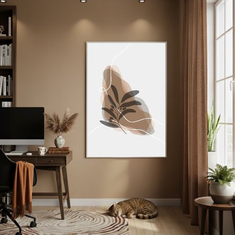 Quadro Decorativo Toque Abstrato 70x50cm Mold Branca