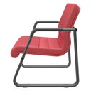 Ver imagem 5 de Cadeira de Escritório Recepção com Braço Fixa Preta Lev P03 Vinil Vermelho - Lyam Decor