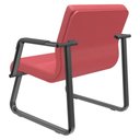 Ver imagem 6 de Cadeira de Escritório Recepção com Braço Fixa Preta Lev P03 Vinil Vermelho - Lyam Decor