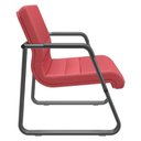 Ver imagem 2 de Cadeira de Escritório Recepção com Braço Fixa Preta Lev P03 Vinil Vermelho - Lyam Decor
