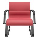 Ver imagem 1 de Cadeira de Escritório Recepção com Braço Fixa Preta Lev P03 Vinil Vermelho - Lyam Decor