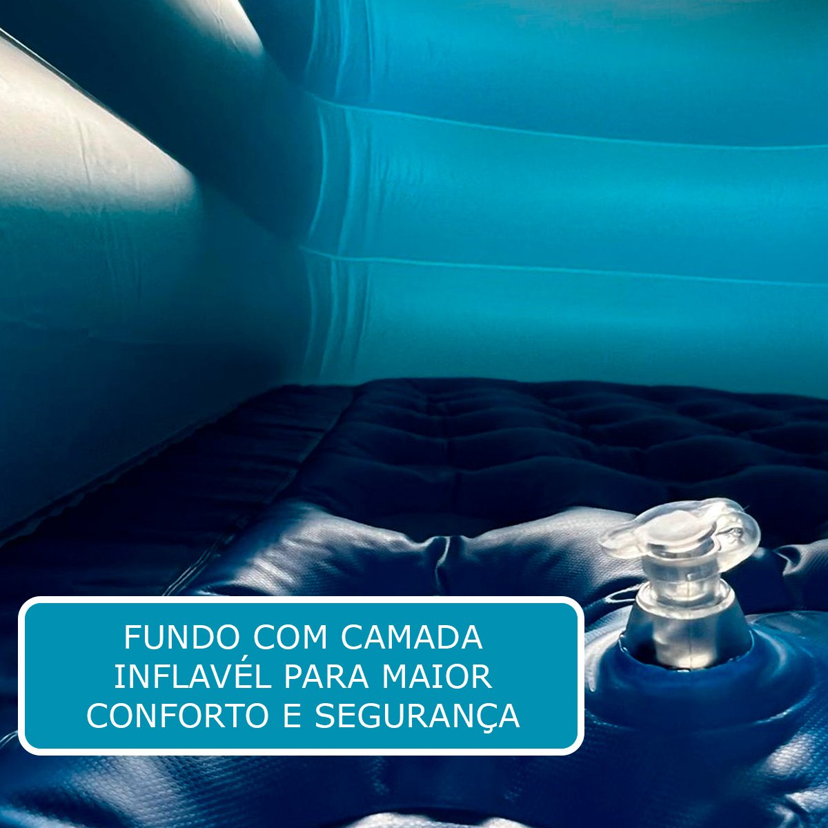 Piscina Inflável Infantil Retangular Suplayer Family Funpool Azul 380 Litros - 5