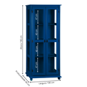 Ver imagem 4 de Cristaleira Colonial de Madeira 2 Portas com Pés Torneados - Azul Bic Laca